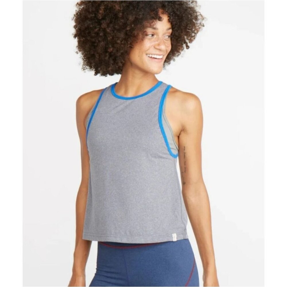 Marine Layer Liza sport tank top‎ womens size medium Gray round neck activewear